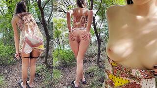 PUBLIC FLASHING OF PUSSY AND ASS, SUMMER DRESS UPSKIRT IN AN CROWDED BEACH!