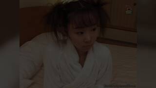 Japanese Couple So Horny, Watch Her While The Guy Cut Her Bathingsuit.