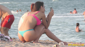 Voyeur Beach Hot Blue Bikini Thong Amateur Teen Video