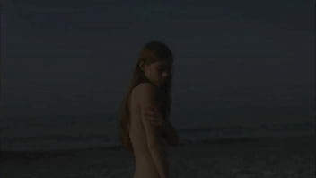 Naked Sexy Girl Walking On The Beach